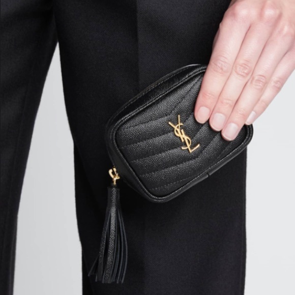 MSRP$1195 NWT! BNIB! YSL Saint Laurent Lou Baby Quilted Grain de Poudre Belt Bag - Picture 7 of 16